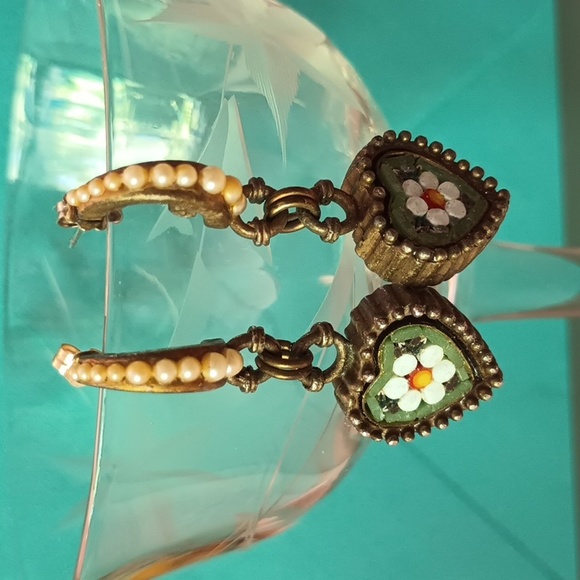 Roxanne Assoulin Vintage Glass  Micro Mosaic Pierced Earrings - Picture 3 of 8